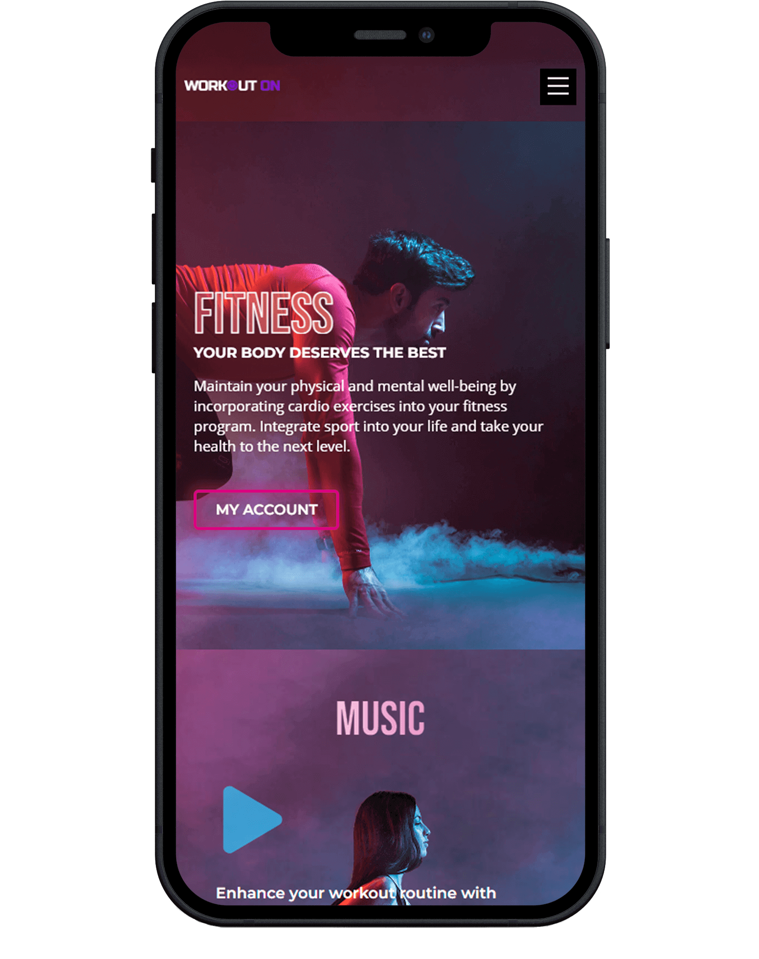 mobile mock up of the service